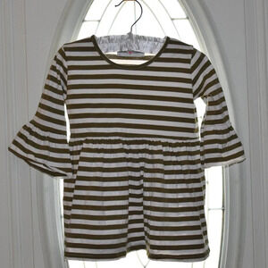 ADORABLE SWEETNESS Stripped Ruffle Girls Top Size 5